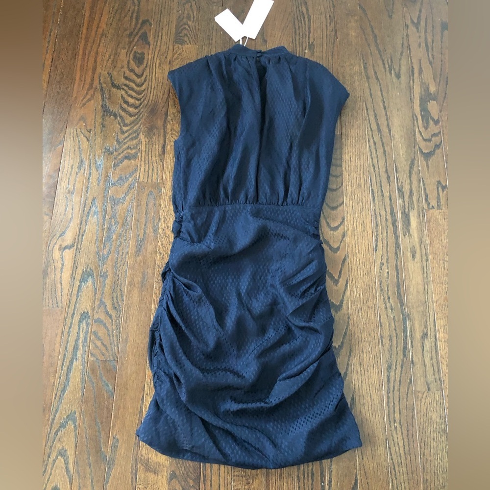 Veronica Beard Women’s 0 Tima Ruched Sides High-Collar Mini Dress in Navy - NWT! - Picture 12 of 15